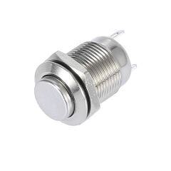 E12 12MM METAL IŞIKSIZ YAYLI BUTON - ÇIKIK KAFA - 1NO - IP67