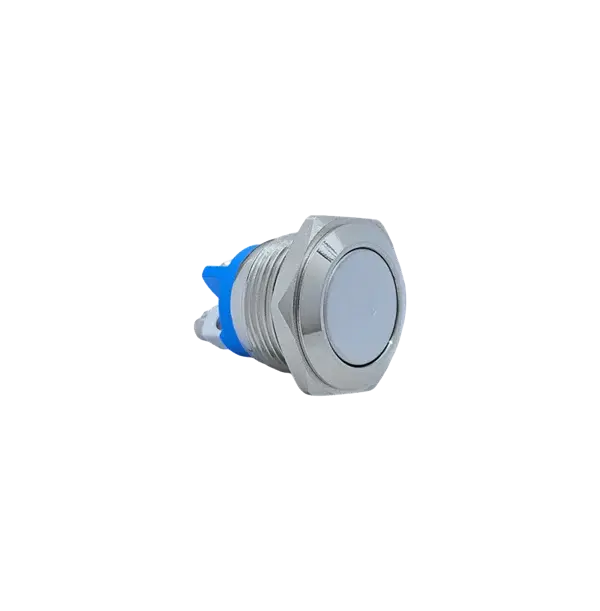 E40F 16MM METAL IŞIKSIZ YAYLI BUTON - DÜZ KAFA - 1 NO - IP67
