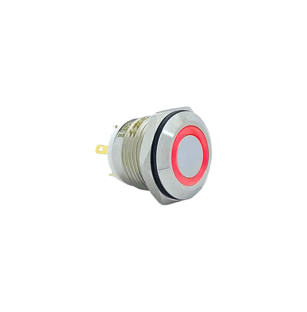 E34 16MM METAL BUTON YAYLI 12-24V IŞIKLI 1NO