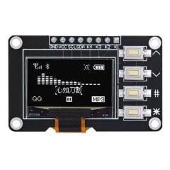 0.96'' 128x64 Butonlu OLED Grafik LCD Ekran Modülü – SSD1315 – I2C – Beyaz