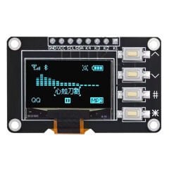 0.96'' 128x64 Butonlu OLED Grafik LCD Ekran Modülü – SSD1315 – I2C – Mavi