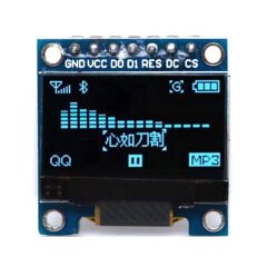 0.96'' 128x64 7 Pin OLED Grafik LCD Ekran Modülü – SSD1306 – SPI – Mavi