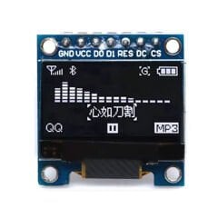 0.96'' 128x64 7 Pin OLED Grafik LCD Ekran Modülü – SSD1306 – SPI – Beyaz