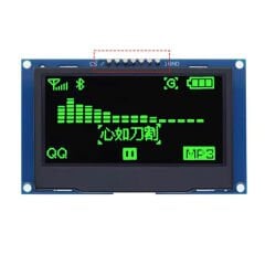 2.42 inç 128x64 OLED Ekran Modülü - SSD1309 - 7 Pin - SPI/IIC I2C - Seri Bağlantı - Yeşil