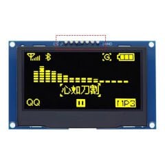2.42 inç 128x64 OLED Ekran Modülü - SSD1309 - 7 Pin - SPI/IIC I2C - Seri Bağlantı - Sarı