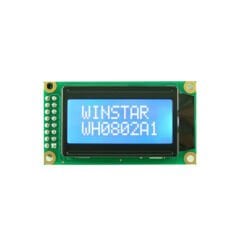 2x8 Karakter LCD Ekran – WH0802A1-TMI-ET# – Parlak Beyaz Karakterli Mavi LED Arka Işık