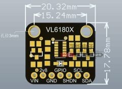 VL6180 Optik Mesafe Sensörü Modülü - 3,3-5V - I2C