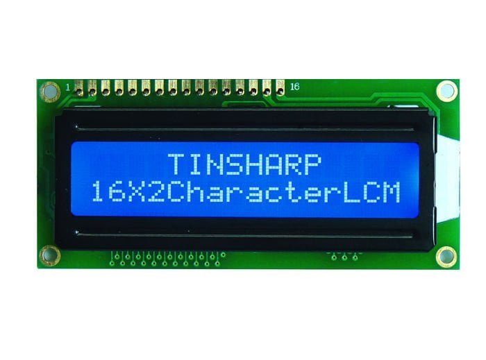 2x16 Karakter LCD Ekran – Mavi Arka Işık – Sol Üst Pin Çıkışlı