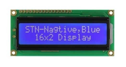 2x16 Karakter LCD Ekran – PCM1602K-NS(W)-BBW-C-01 – Mavi Arka Işık, Sol Üst Pinli
