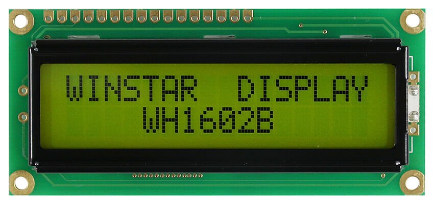 2x16 Karakter LCD Ekran – WH1602B-YYH-ETK – Yeşil Arka Işık, Siyah Karakter