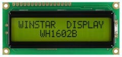 2x16 Karakter LCD Ekran – WH1602B-YYH-ETK – Yeşil Arka Işık, Siyah Karakter