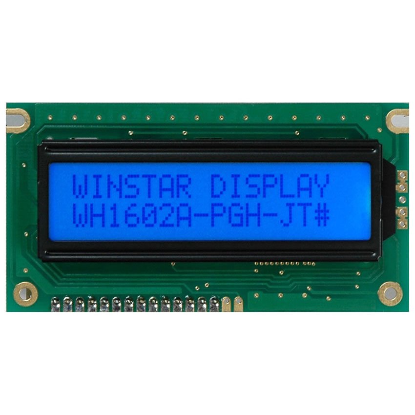2x16 Karakter LCD Ekran – WH1602A-TMI-ET#020 – Mavi Arka Işık, Beyaz Karakter