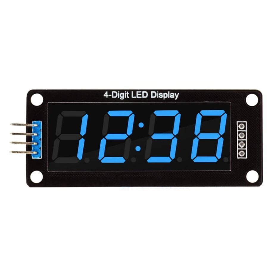4 Digit LED Display Saat Modülü - TM1637 (Mavi Işık)