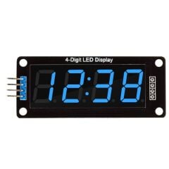 4 Digit LED Display Saat Modülü - TM1637 (Mavi Işık)