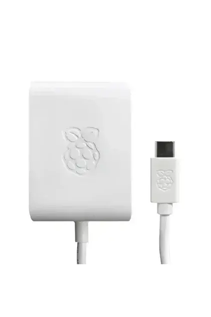 Raspberry Pi 5 27W USB-C Orijinal Güç Kaynağı Adaptörü – Beyaz