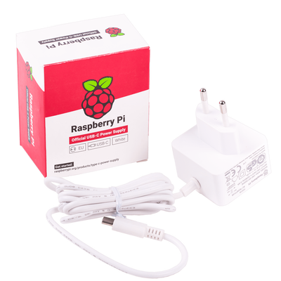 Raspberry Pi 4 Orijinal  Beyaz Güç Adaptörü – 5V / 3A