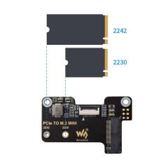 Raspberry Pi 5 Uyumlu PCIe M.2 Mini Depolama Adaptörü (2230/2242 – Gen2/Gen3 SSD)