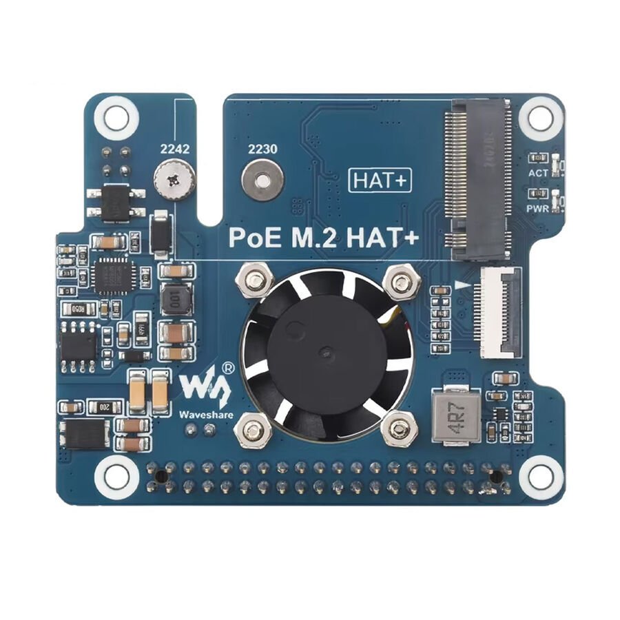 Raspberry Pi 5 PoE + PCIe M.2 NVMe SSD Genişleme Kartı (2230/2242 – NVMe)