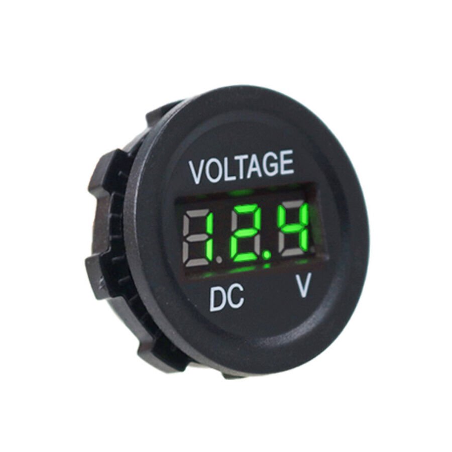 DC 7V-30V Mini LED Voltmetre Panel Tipi - Yeşil Ekran