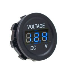 DC 7V-30V Panel Tipi Mini Voltmetre - Mavi LED Göstergeli