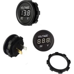 DC 7V-30V Mini Panel Voltmetre - Beyaz LED Ekran