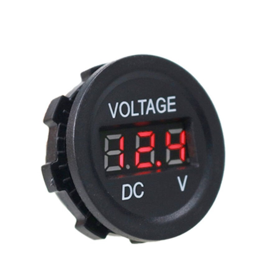 DC 7V-30V Panel Tipi Mini Voltmetre - Kırmızı LED Ekran