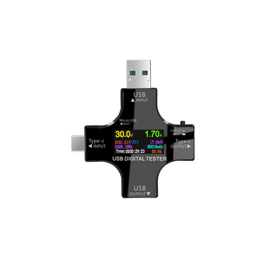 12 in 1 USB Dijital Voltaj ve Akım Test Cihazı – Çok Fonksiyonlu USB Tester
