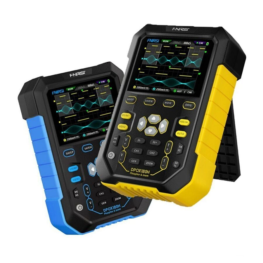 FNIRSI DPOX180H 2 Kanal 180MHz Dijital Osiloskop + 20MHz Sinyal Jeneratörü, 50000 wfms/s - Sarı