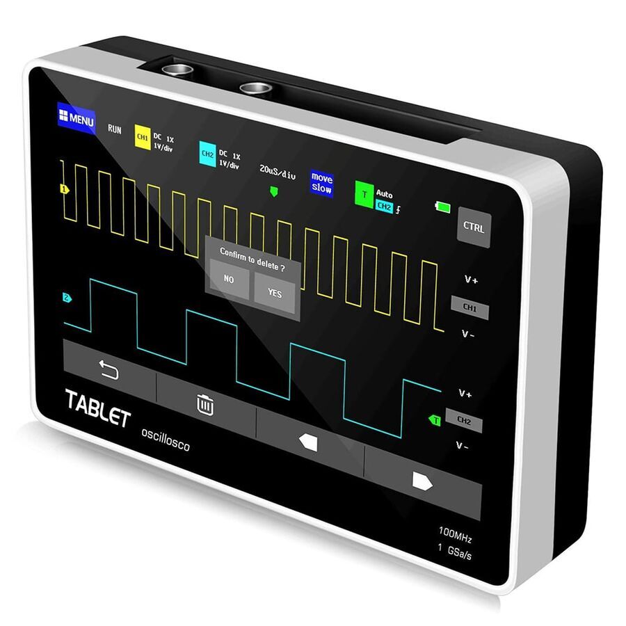 ADS1013D 2 Kanal 100MHz Dijital Osiloskop 7'' TFT Kapasitif Dokunmatik Ekran